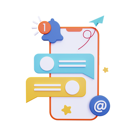 Mobile notification  3D Icon
