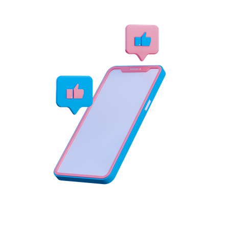 Mobile notification  3D Illustration