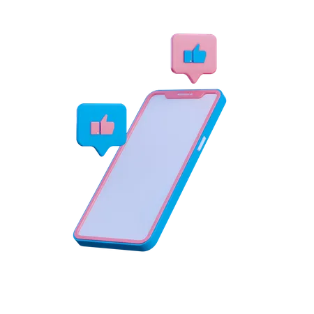 Mobile notification  3D Illustration