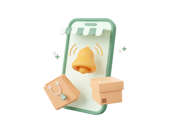 3 D Cartoon Design Illustration Of Smartphone With Notification For Online Shopping Discount Coupon And Special Offer Promotion 3D Icon
