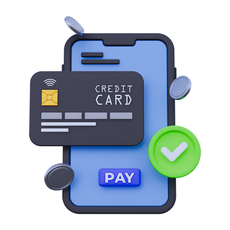 Mobile Online Payment  3D Icon