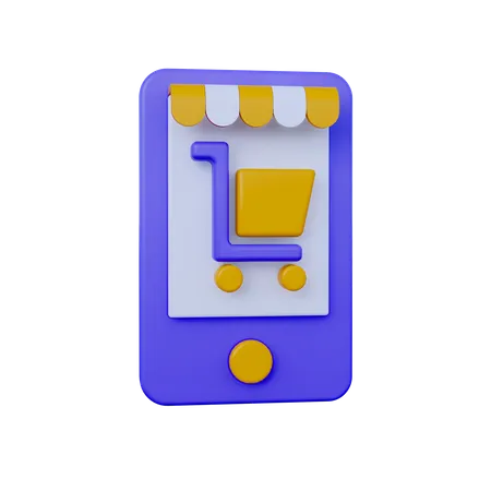 Mobile Online Shop  3D Icon