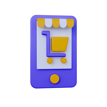 Mobile Online Shop  3D Icon
