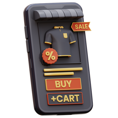 Mobile Online Store  3D Icon