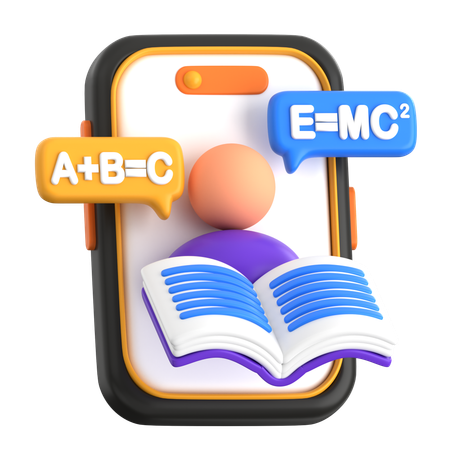 Mobile Online Study App  3D Icon