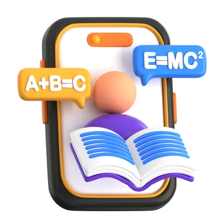 Mobile Online Study App  3D Icon