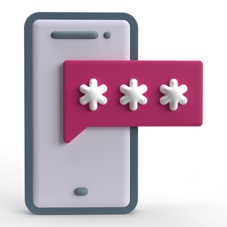 Mobile OTP  3D Icon