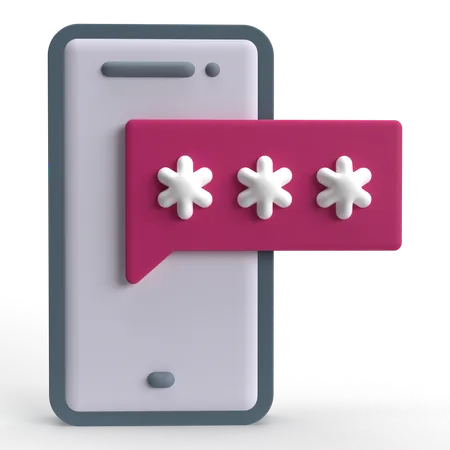 Mobile OTP  3D Icon