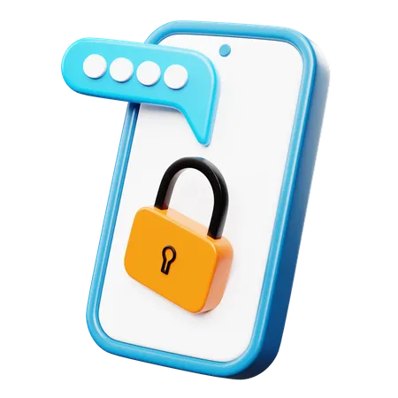 Mobile Passowrd System  3D Icon