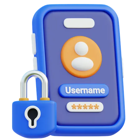 Mobile Password  3D Icon