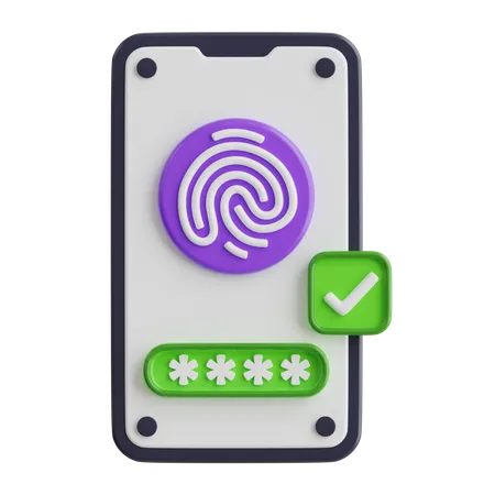 Mobile Password  3D Icon