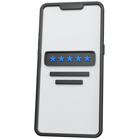 Mobile Password  3D Icon