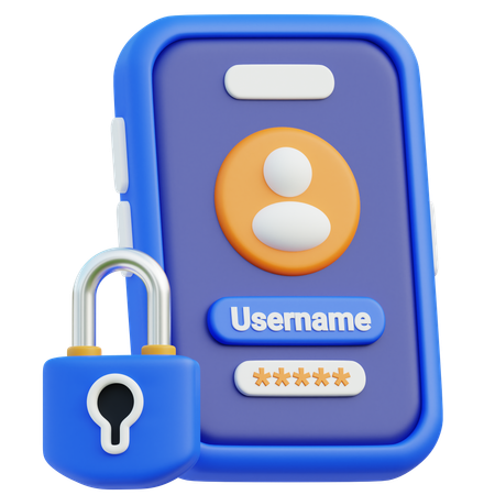 Mobile Password  3D Icon