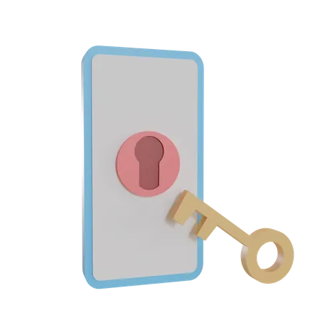 Mobile Password  3D Illustration