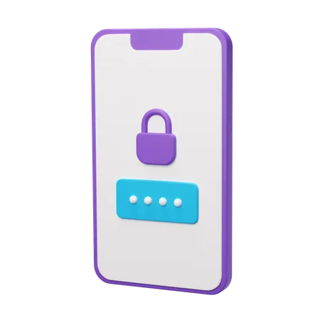 Mobile Password  3D Illustration