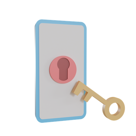 Mobile Password 3D Illustration