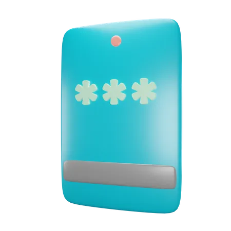 Cellphone Pin Data Security 3D Icon