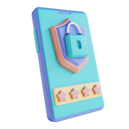 Mobile Password Lock  3D Illustration