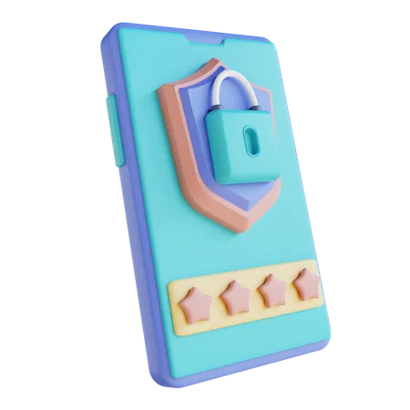 Mobile Password Lock  3D Illustration