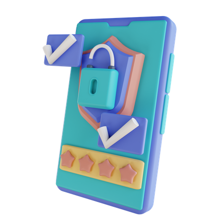 Mobile Password Unlock  3D Illustration