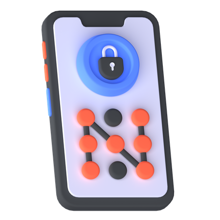 Mobile Patern Lock  3D Icon