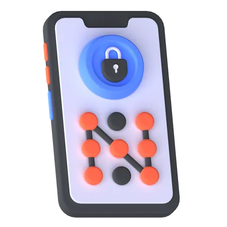 Mobile Patern Lock  3D Icon