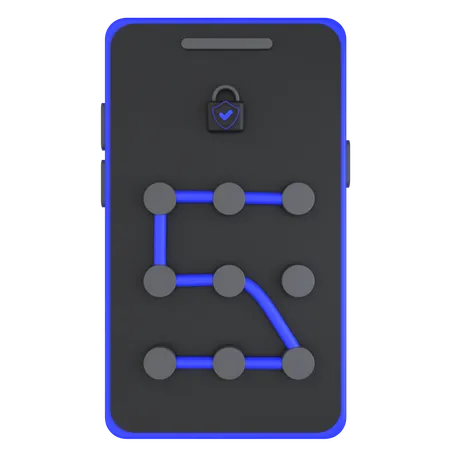 Mobile Pattern Lock  3D Icon