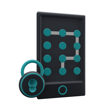 Mobile Pattern Lock  3D Illustration