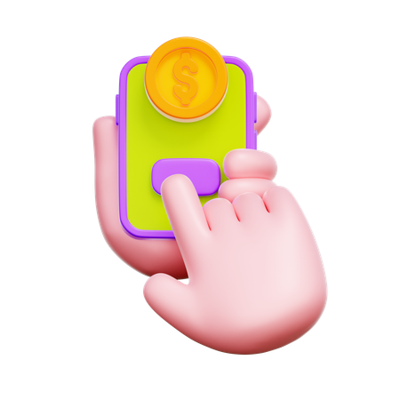 Mobile Pay Click  3D Icon