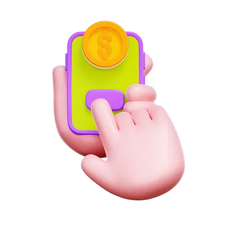 Mobile Pay Click  3D Icon