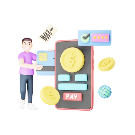 Mobile payment  3D Illustration