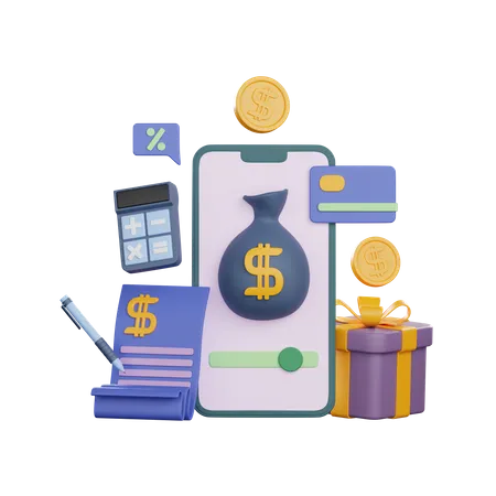 Mobile Payment  3D Illustration