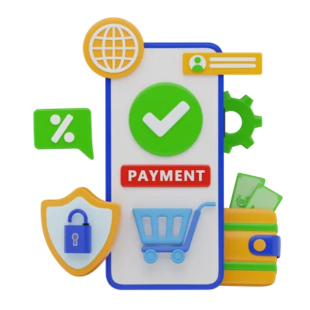 Mobile Payment  3D Illustration