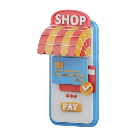 3 D Rendering Mobile Payment Isolated Useful For Ecommerce Shopping And Business Online Design 3D Icon