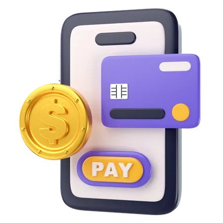 3 D Illustration Mobile Payment 3D Icon