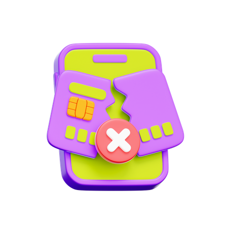 Mobile Payment Declined  3D Icon