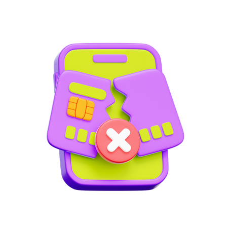 Mobile Payment Declined  3D Icon
