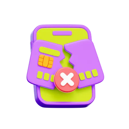 Mobile Payment Declined  3D Icon
