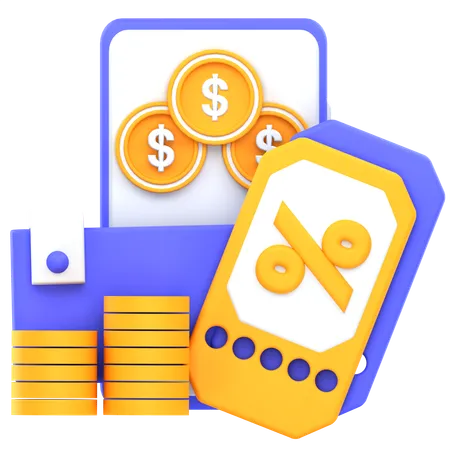 Mobile Payment Discount  3D Icon