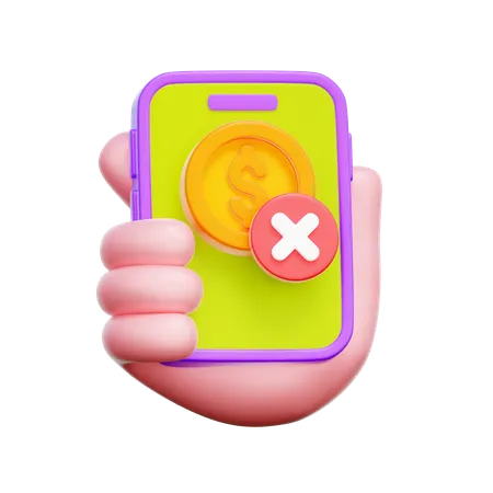 Mobile Payment Failed  3D Icon