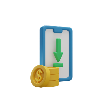 Mobile Payment Inflow  3D Icon