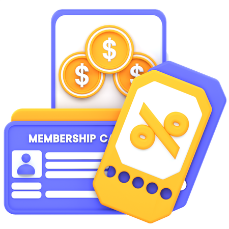 Mobile Payment Membership Discount  3D Icon
