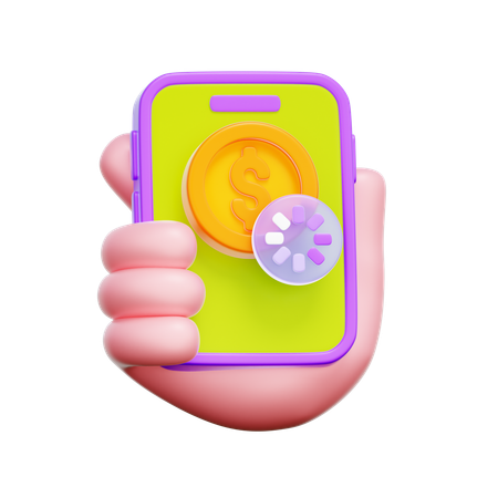 Mobile Payment Processing  3D Icon