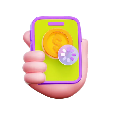 Mobile Payment Processing  3D Icon