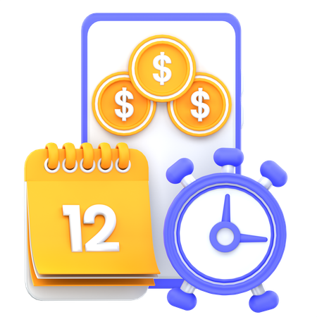 Mobile Payment Schedule  3D Icon