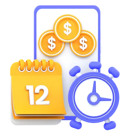 Mobile Payment Schedule  3D Icon