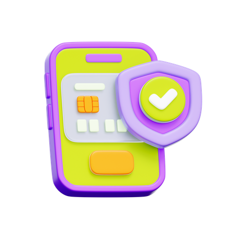Mobile Payment Security  3D Icon