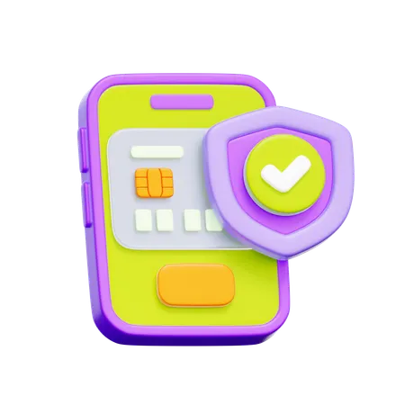Mobile Payment Security  3D Icon
