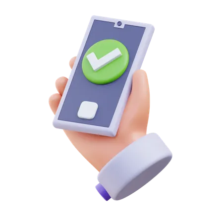 Mobile Payment Success 3 D Icon 3D Icon