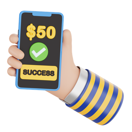 Mobile Payment Success  3D Icon